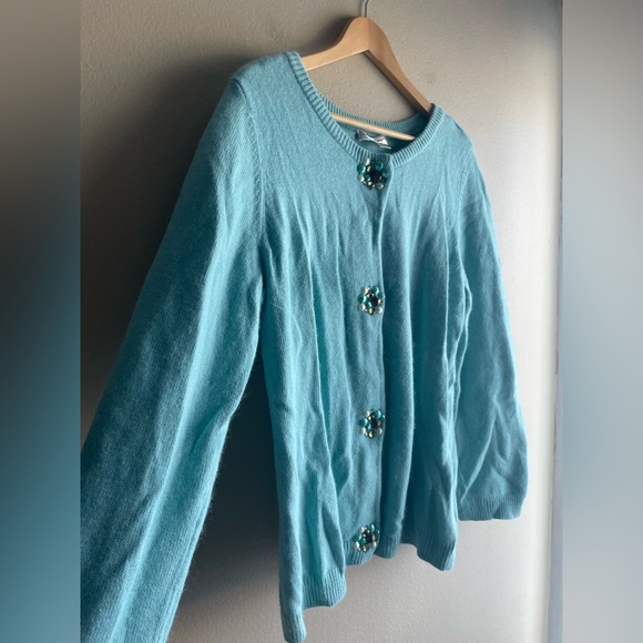Christopher Banks Women Button Design Cardigan Sweater Light Blue Size XL - Picture 3 of 10
